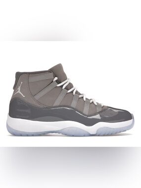 Jordan Grey and White High-Top Basketball Sneakers